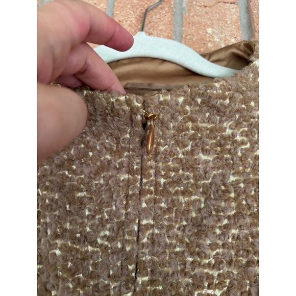 Escada Vintage Womens Tweed Jacket  Zip-Up Made In Germany Brown & Cream - Picture 15 of 16